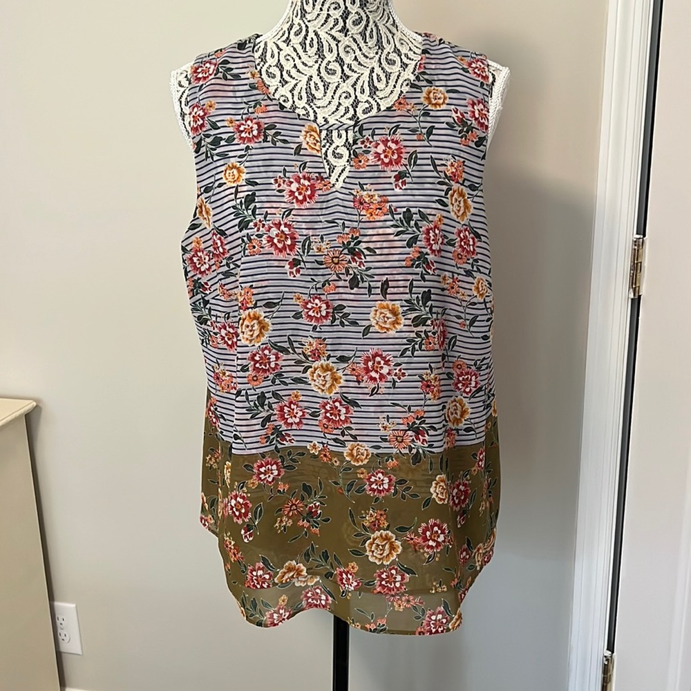 CAbi Double Layer Sleeveless Top
